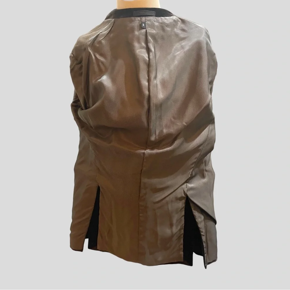 ARMANI COLLEZIONI BROWN VELVET SPECKLED SINGLE BREASTED DINNER JACKET